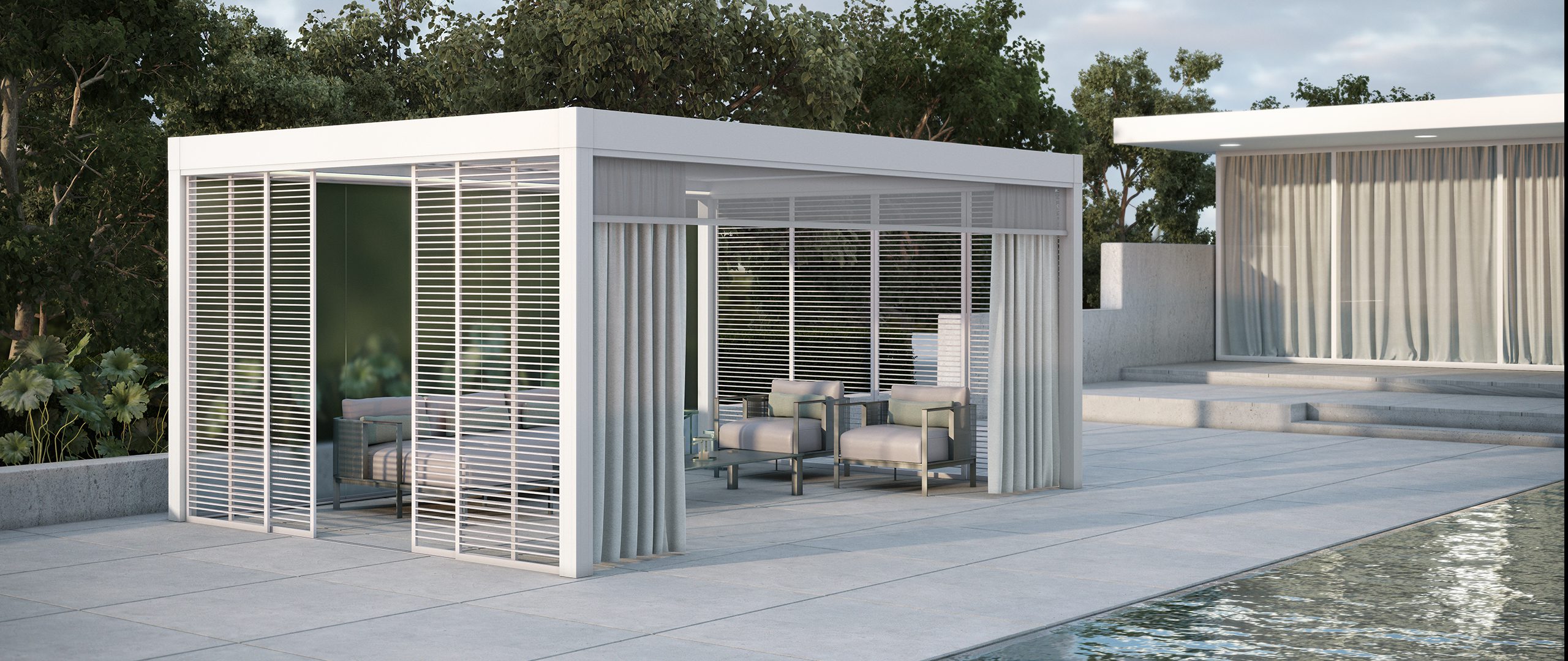 Renson Pavillon an Pool