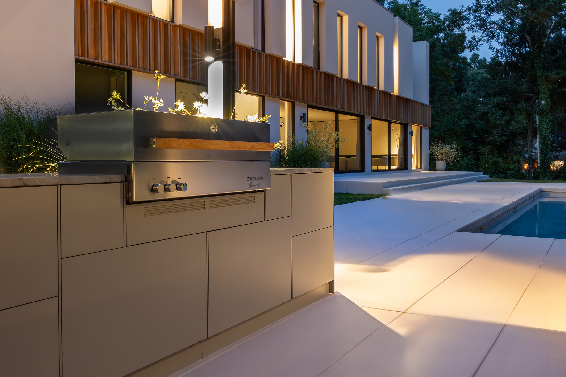 Freiluft Küche mit Flammkraft