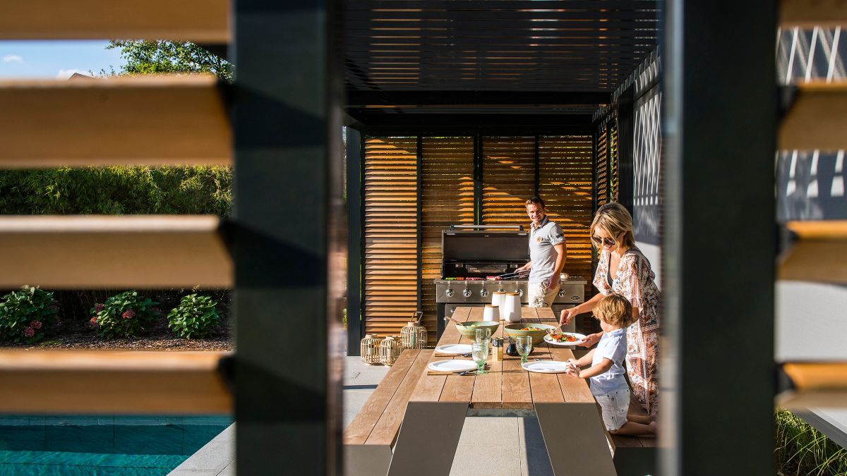 Renson Pavillon mit Lamellendach